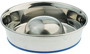 1. OurPets DuraPet Slow Feed Premium Stainless Steel Dog Bowl