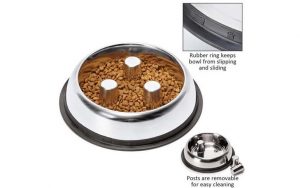 Stainless Steel Slow Feeder Dog Bowl