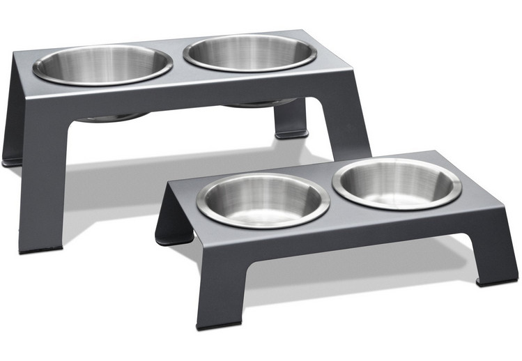 elevated stainless steel dog bowl